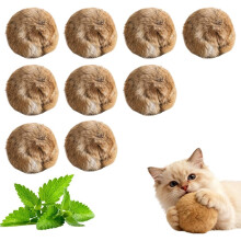 (9pcs, -) 2026 ny kaninpälsboll kattleksaker, mjuka fluffiga kattmynta bollar för inomhuskatter, kul att jaga för jaktinstinkt lek & bindning