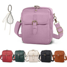 (Purple, -) Crossbody Bag for Women, Retro Faux Leather Shoulder Messenger Bag with Built-in Wallet, Card Slots, Anti-Theft Purse