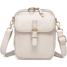 (White, -) Sac Bandoulière Femme, Antivol avec Fentes Cartes, Bandoulière Réglable