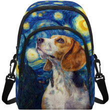 (Blue - Beagle Dog Starry Sky, -) Sac Bandoulière Femme, Sacs Portable Bandoulière Téléphone, Cadeau Maman Femme Amies