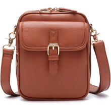 (Brown, -) Crossbody Bag for Women, Anti-Theft Shoulder Bag with Card Slots, Adjustable Shoulder Strap