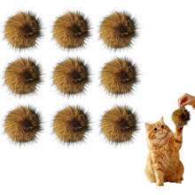 (9pcs, -) Mjuka kaninpäls kattmynta bollar, 3/6/9 pack fluffiga fejk päls kattleksaker för inomhuslek, tvättbar & kul att jaga för motion