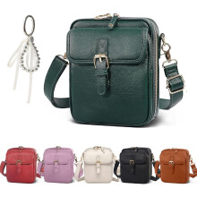 (Green, -) Sac Bandoulière Femme, Rétro Simili Cuir Messager avec Portefeuille, Fentes Cartes, Antivol