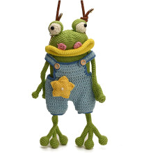 (Blue, -) Sac Grenouille Crochet Grande Bouche Bandoulière Réglable, Sac Téléphone Tricoté Femme