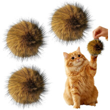 (3pcs, -) Mjuka kaninpäls kattmynta bollar, 3/6/9 pack fluffiga fejk päls kattleksaker för inomhuslek, tvättbar & kul att jaga för motion