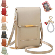 (1pc-d, -) Women's Touch Screen Messenger Bag, Anti-Theft Mobile Phone Leather Bag, Waterproof Shoulder Purse Crossbody