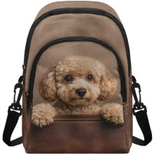 (Brown - Cute Poodle, -) Sac Bandoulière Femme, Sacs Portable Bandoulière Téléphone, Cadeau Maman Femme Amies