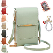 (1pc-a, -) Women's Touch Screen Messenger Bag, Anti-Theft Mobile Phone Leather Bag, Waterproof Shoulder Purse Crossbody