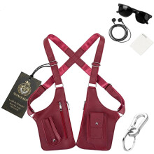 (Claret, -) Klasyczna skórzana torba satchel na ramię męska, regulowana zbroja antykieszonkowa