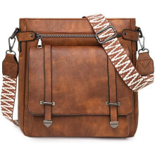 (Brown, -) Sac Bandoulière Mode Femme, Sac Main PU Souple Multi Messager Tote