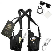 (Black, -) Klasyczna skórzana torba satchel na ramię męska, regulowana zbroja antykieszonkowa