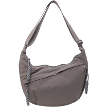 (#D, -) Women's Fashion Plain Colour Nylon Crossbody Bag 2026, New Lightweight Shoulder Crescent Bags with Wide Adjustable Strap