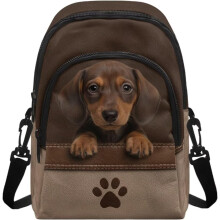 (Brown - Dachshund Animal Paw, -) Sac Bandoulière Femme, Sacs Portable Bandoulière Téléphone, Cadeau Maman Femme Amies