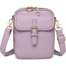 (Purple, -) Sac Bandoulière Femme, Antivol avec Fentes Cartes, Bandoulière Réglable