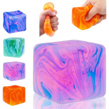 (Purple, -) Cubo estrés squishy lento rebote alivio fidget adultos mezcla colores giratorios gel relleno elástico cumpleaños regalo