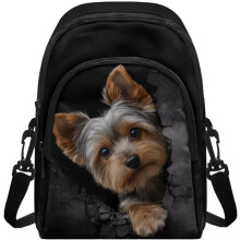 (Black and Brown - Yorkshire Terrier, -) Shoulder Bag for Women Crossbody, Portable Handbags Crossbody Cell Phone Bag, Gift for Mum Wife Friends