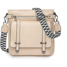 (Beige, -) Fashion Crossbody Bag For Women, Shoulder Bag Soft PU Leather Handbags Purses Multi Messenger Bag Tote