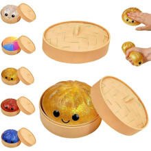 (Glitter Gold, -) Obří mystery knedlíkový mačkací – 4 palce jumbo protistresový míček, měkké mačkací těsto pro třídu