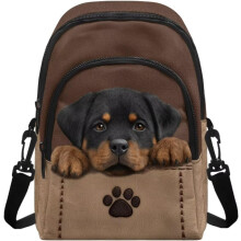 (Brown - Rottweiler, -) Shoulder Bag for Women Crossbody, Portable Handbags Crossbody Cell Phone Bag, Gift for Mum Wife Friends