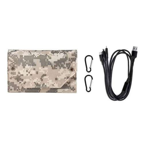Portable Solar Panel, 15W USB 5V Foldable Solar Charger with High Conversion Efficiency, for Camping Hiking Backpacking