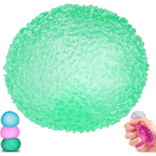 (Green, 6cm) Krystalový mochi mačkací míček, ručně vyráběný TPR měkký protistresový fidget senzorická sada pro dospělé a děti