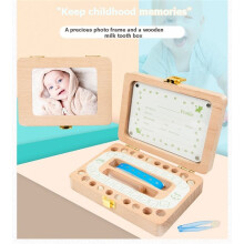 1 Pc Wooden Photo Frame Fetal Hair Deciduous Tooth Box Organizer Newborn Baby Souvenirs Gift