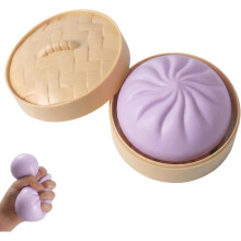(Purple（no Steamer）, 4in) Dumpling gigante squishy adultos 10/15/25 cm jumbo masa antiestrés exprimir descompresión rosa 15cm