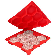 Stampo In Silicone A 8 Fori per Hamburger, Antiaderente, per Preparare Polpette, Contenitore per Congelatore, Ideale per Cucina, Barbecue e