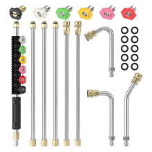 8' Pressure Washer Spray Extension for Gutter Cleaning, Upgraded Pressure Washer Accessories 1/4" Quick Connect 4000 PSI