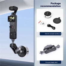 Support de Montage à Ventouse Électrique pour Caméra pour Pocket 4/3, Support pour Tableau de Bord de Voiture avec Forte Aspiration