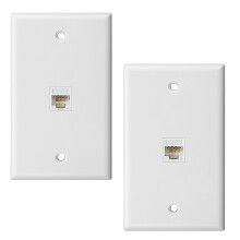 2-Pack 1- Ethernet-VäGgplatta, Jack-VäGgplatta med RJ45 Hona Till Hona Inline-Kopplingsinsats