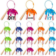 Conjunto de 15 Chaveiros de Beisebol com Tema de Sorvete e Taco, Perfeitos para Decorar Bolsas e Malas em Festas Temáticas de Sorvete.