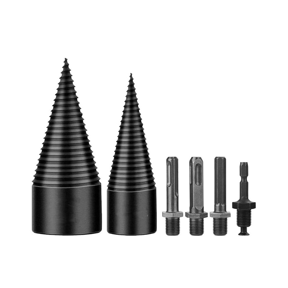 6 Pcs Wood Splitter Drill Bits, 50Mm+32Mm Firewood Log Splitter, Heavy Duty Electric Drill Cone Driver Removable 4711578633946