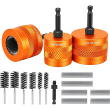 Copper Pipe Cleaner Set 1/2" & 3/4" & 1" External Metal Iron & Aluminum Pipes with 1/4 Hex Shank Pipe Cleaning Brushes