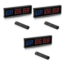 3X Gym Timer,LED Interval Timer Digital Countdown Wall Mounted Clock Fitness Timer,Digits Down/ Clock Stopwatch