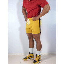 Heren Korte Sweatshorts, Sportshorts voor Heren, Gymshorts met Zakken Geel M