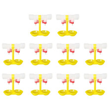 10 Pcs 360 Nipple Water Dispenser for Chicken House with 25mm Pipe Diameter ABS Poultry Double Bowl with Water Cup