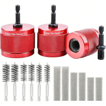 Copper Pipe Cleaner Drill Set 1/2",3/4" & 1"- Metal Tube Cleaning Brushes for Power Copper Pipes & Tubes