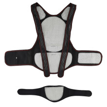 (black) Self-heating Magnetic Therapy Support Belt Shoulder Back And Neck Massager Spine Lumbar Brace Posture Corrector