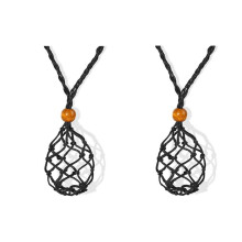 2X Necklace Cord Empty Stone Holder, Necklace Cord for Crystals, Pendant Stone Holder Adjustable Necklace Holder Pendant