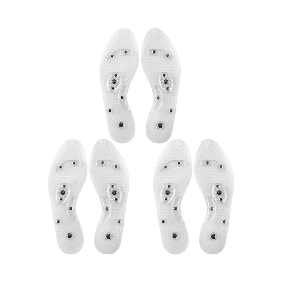 3Pairs Acupressure Magnetic Massage Insoles, Foot Massage Shoe-Pad Foot Therapy Reflexology Pain Relief Shoe Insoles A