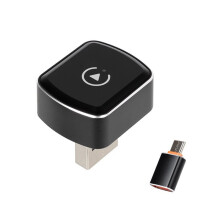 Upgrade Wireless CarPlay Adapter & Android Auto, 2-in-1 CarPlay Adapter Convert Wired to Wireless, Size Plug &
