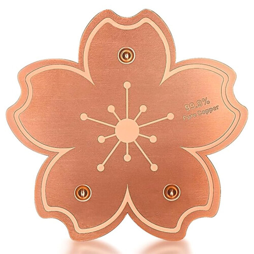 Pure Copper Bird Bath Disk, Triple Point Support Design Lower Cleaning Frequency (1, Copper Flower)
