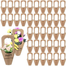 1 Set/100 Stück Blumentüten, Blumenstraußtüten, Kraftpapier-Geschenktüten mit Henkeln, Blumenladen, Blumenbar