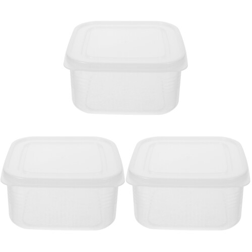 3Stk Lunchbox Transparent Kunststoff Für Büro Und Picknick 1