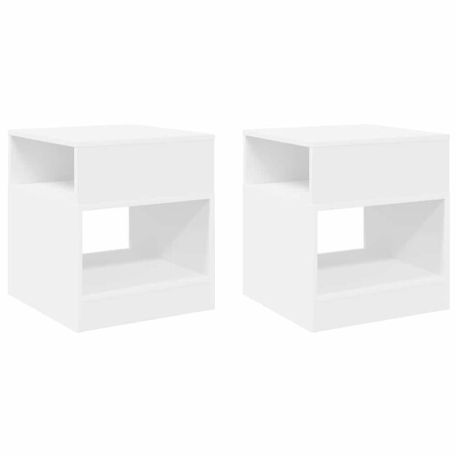 VidaXL vidaXL End Table 2 pcs White 40.5 x 40 x 45 cm Engineered Wood 1