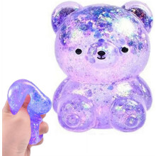 (Purple, 1pcs) Bären-Stressball, lila, weich, sensorisch, für Partys, Geschenk, Stressabbau