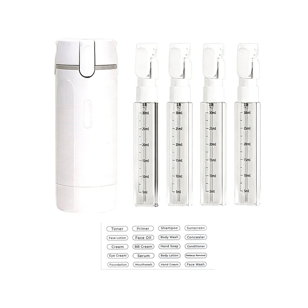 4-in-1 Travel Dispenser, 30ML Portable Travel Bottles for Toiletries, Leak Proof Refillable Travel Container for Lotion