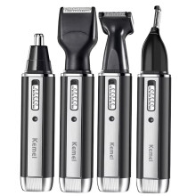 Kemei Tondeuse à Barbe et à Sourcils Rechargeable 4 en 1 pour Hommes : Kit de Rasage et de Soin pour le Nez et les Oreilles