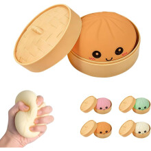 (Brown, -) 2026 dumpling puristuslelu – pehmeä hitaasti nouseva mysteeri stressipallo, sensorinen fidget kotiin/toimistoon
